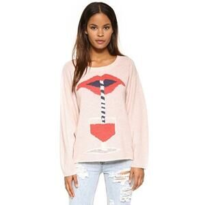 Wildfox Suck It Up Vineyard Pink Sweater NWT